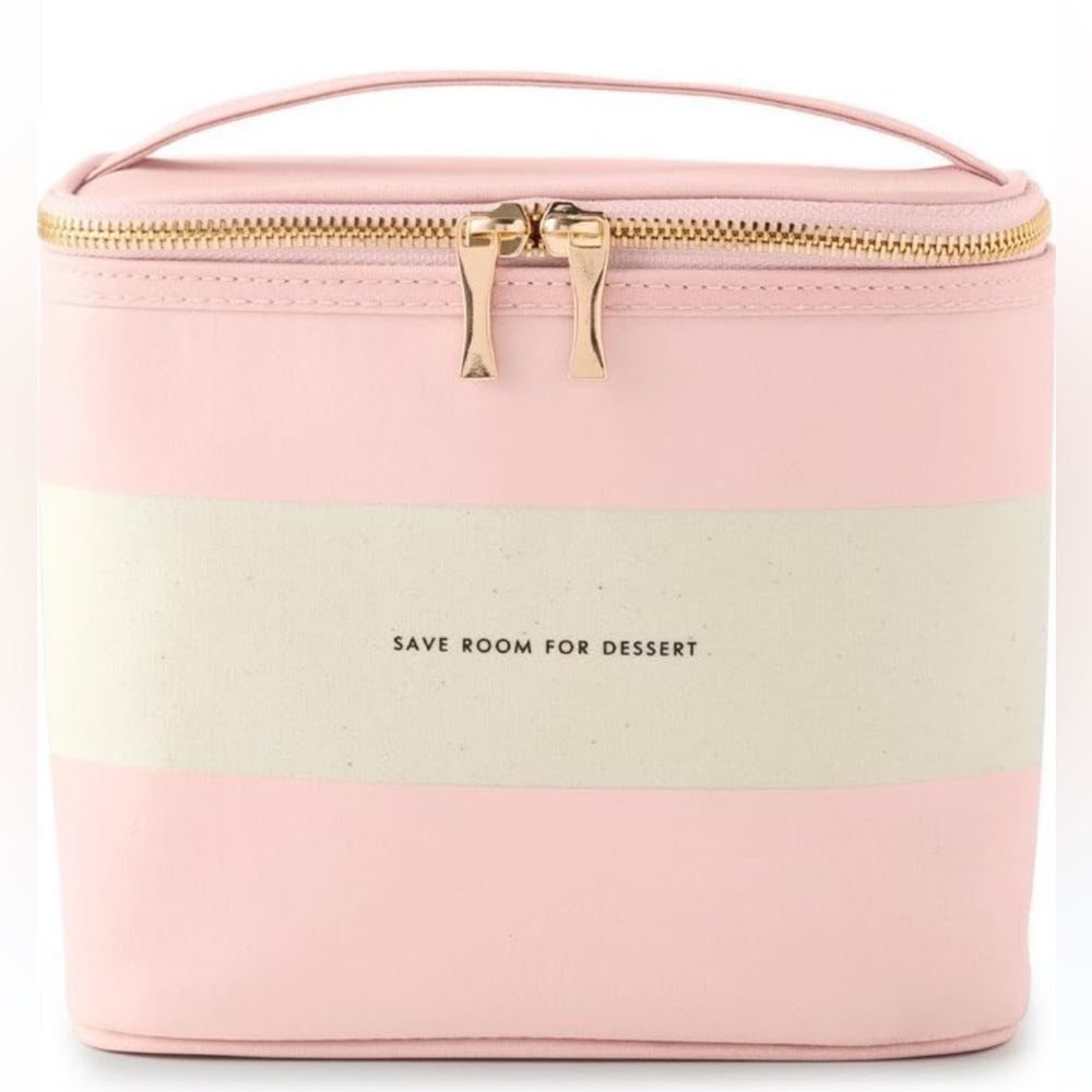 🧁 Kate Spade Pink and Cream Striped Insulated Lunchbox